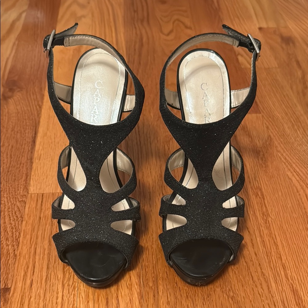 Caparros Black Strappy Women's Heels